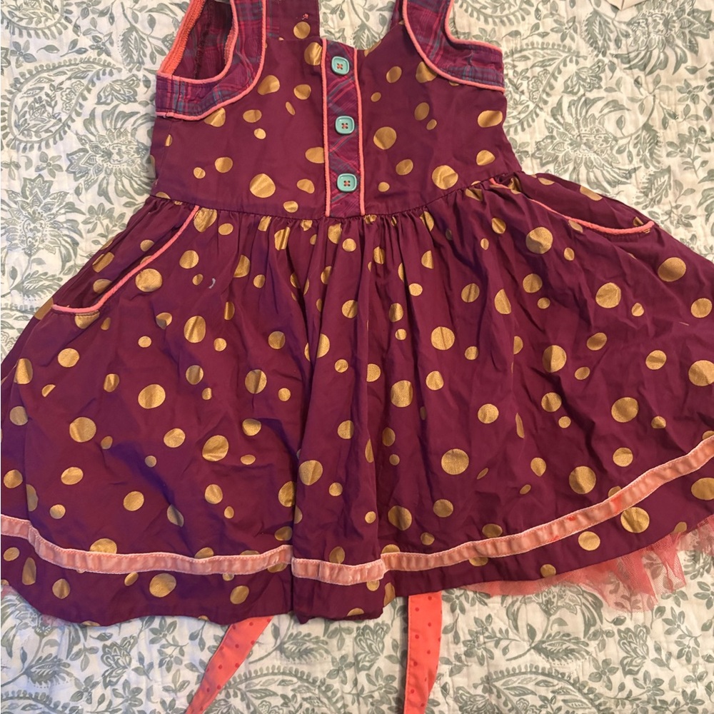 Matilda Jane Purple and Gold Polka Dot Dress